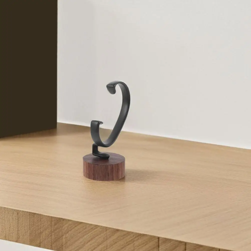 2 Pcs Watch Display Stand Wrist Storage Wood Holder Black Walnut Bracket for Men