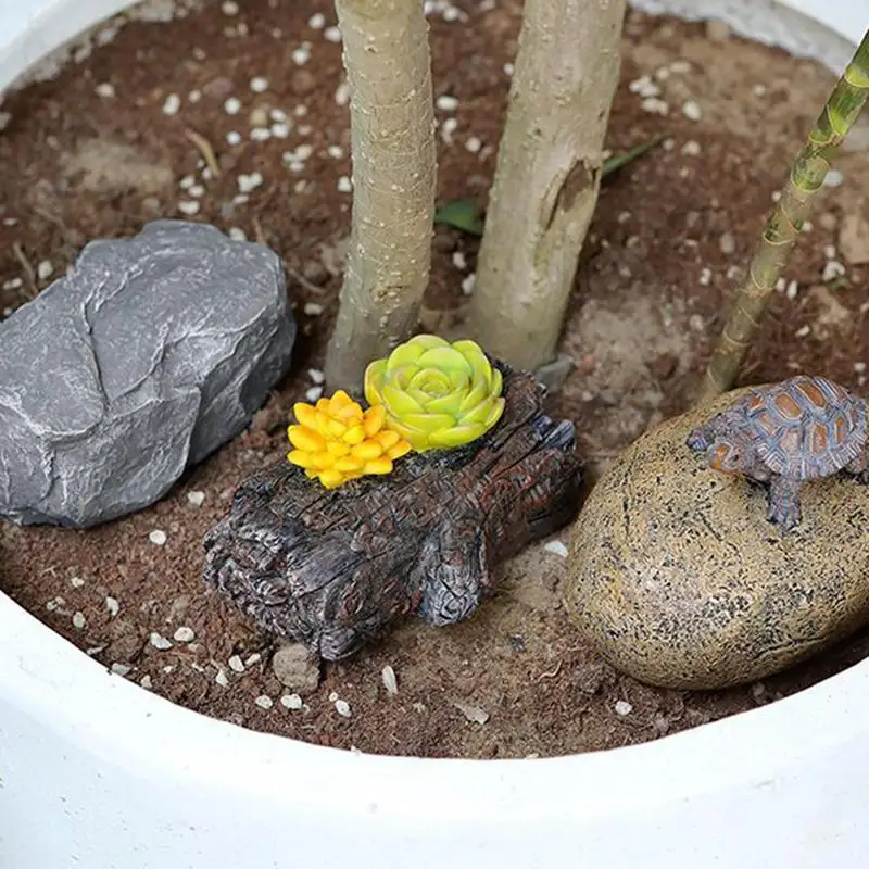 Cache-clés décoratif en résine, statue de jardin, support de coffre-fort secret, charbon de jardin avec cachette de clés, degré de météo