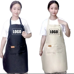 2025 Fashion Kitchen Aprons For Woman Men Chef Work  Grill Restaurant Bar Shop Cafes Beauty Nails Studios Uniform Thin Apron