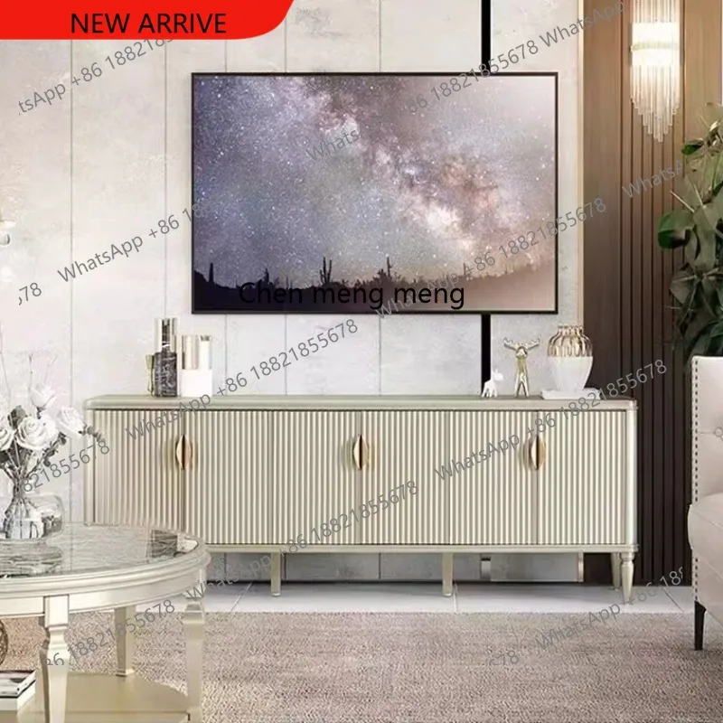 

D178 Американский светлый роскошный ТВ-шкаф из цельного дерева, современная простая гостиная, маленькая квартира, бытовой напольный шкаф