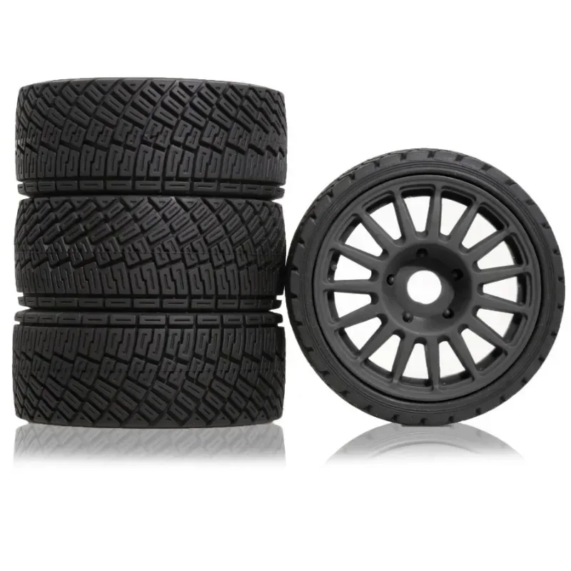 

For 1/8 RC Rally Car Tires On Road Tyres 17mm Hex Plastic Wheels for 1/7 1/8 Racing Car KM WRC C3 ARRMA