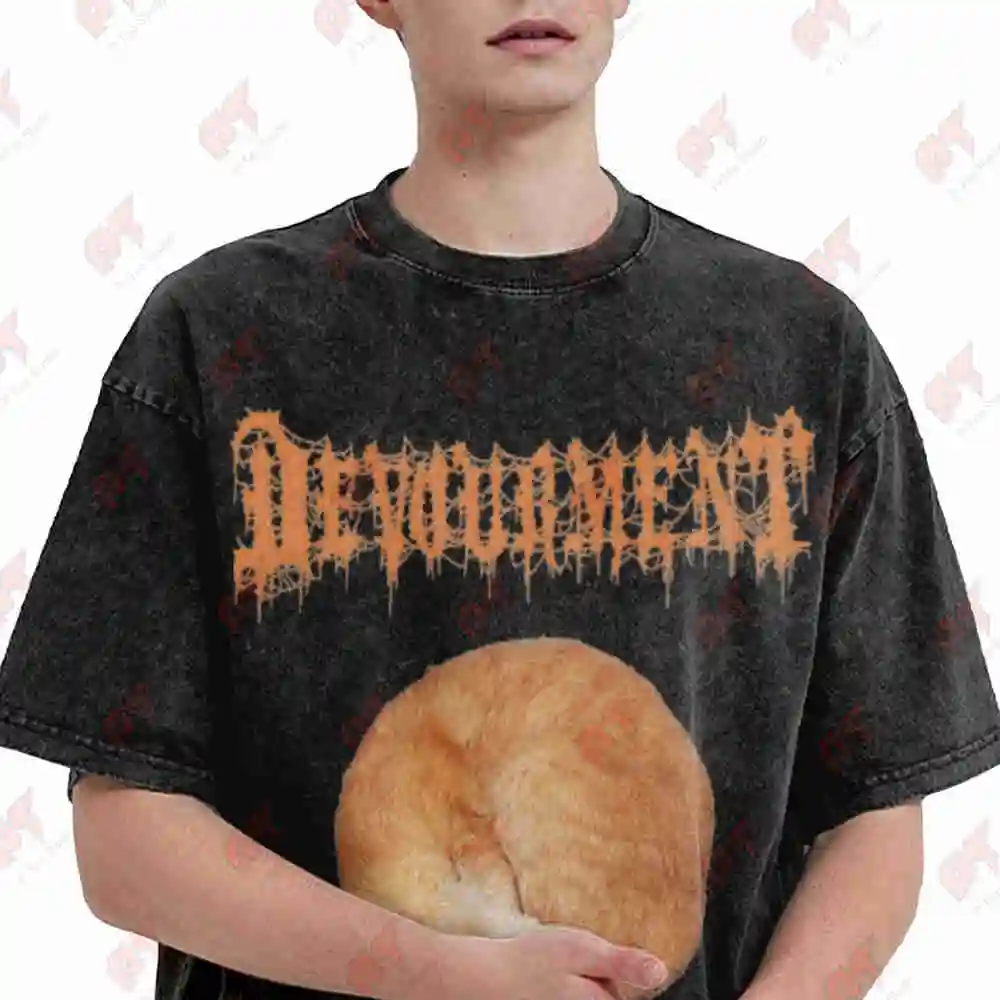 Devourment Cat Vintage Washed Tee Pure Cotton T-Shirt