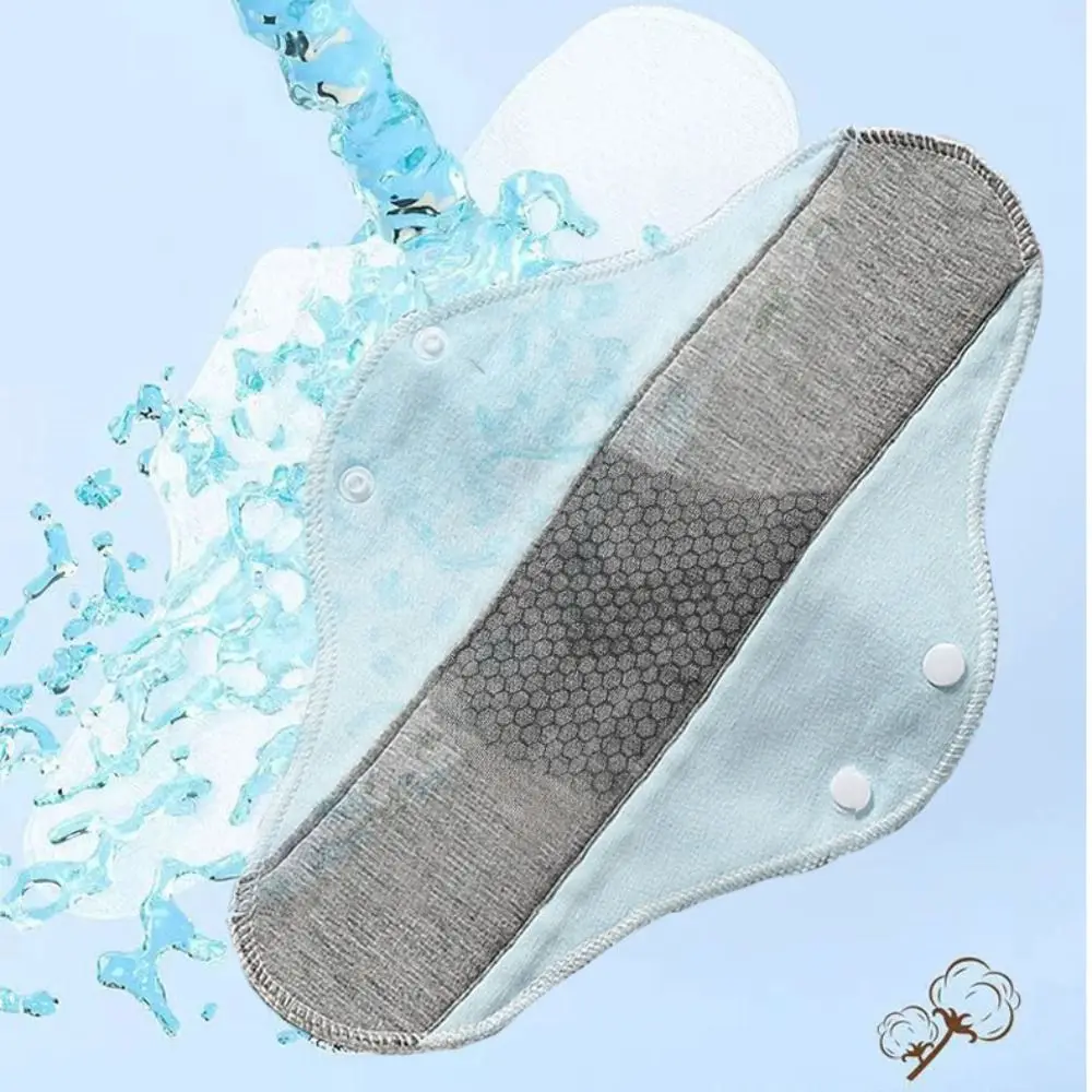 

3Pcs Reusable Menstrual Cloth Pads Soft Large Capacity Washable Sanitary Napkin Graphene Breathable Nursing Pad for Women Female
