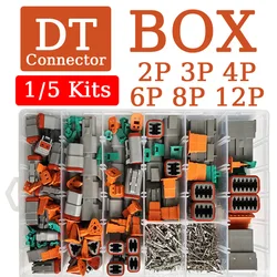 250pcs Deutsch DT series Waterproof Wire Connector Kit DT06-2/3/4/6S DT04-2/3/4/6P Automotive Sealed Plug with pins box