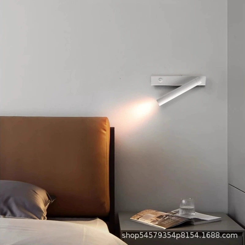 الحد الأدنى تدوير الجدار الشمعدان مع التبديل ديكور المنزل دراسة غرفة نوم السرير القراءة مصباح الأضواء LED زاوية قابلة للتعديل الجدار مصباح #5
