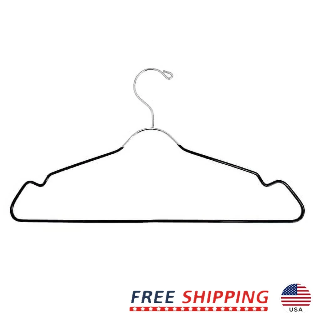 

24-Pack Heavy Duty Stainless Steel Non-Slip Clothes Hangers Ultra-Thin Space Saving Design Coats Blouses Suits Dresses