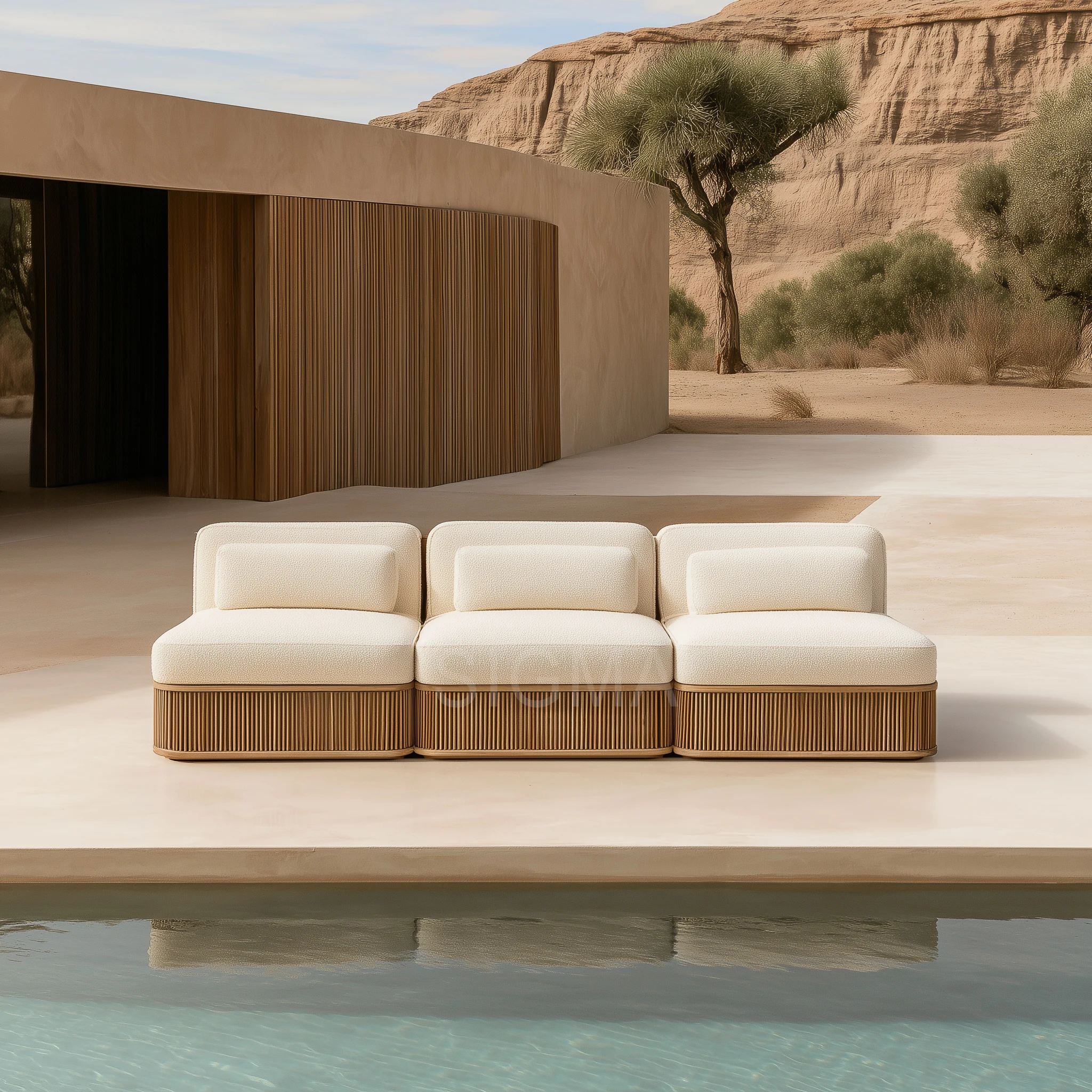 

Элитный комплект садовой мебели из тика Foshan: диваны с высокой спинкой для улицы, садовые диваны из тикового дерева