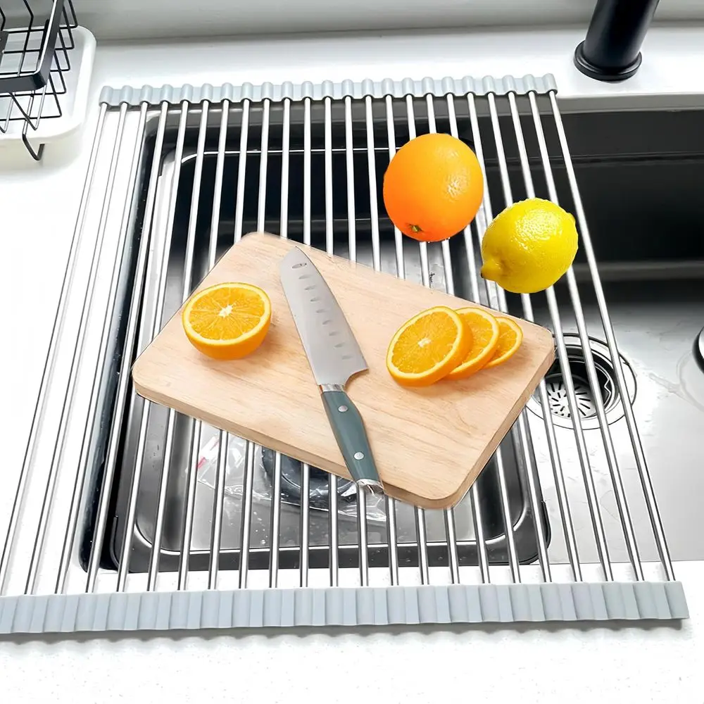 

Roll Up Dish Drying Rack, 21.3" x 15.8" Over The Sink Dish Drying Rack, Kitchen Dish Rack oldable Dish Drainer, StainlSteel Dish