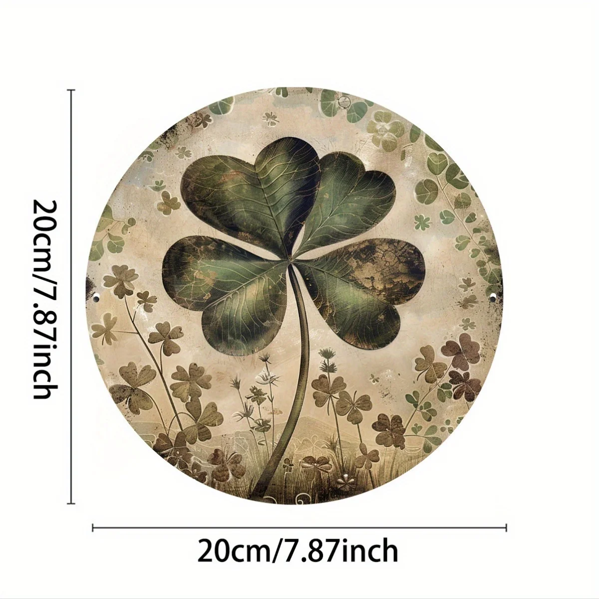 [2D Flat] A Lucky Find, a Four-Leaf Clover Magic - Vintage Aluminum Sign, Single Piece, Metal Wall Decoration Suitable for Indoo