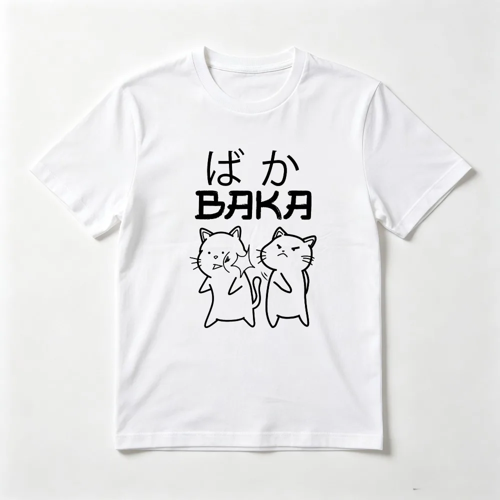 Funny Baka Japanese Anime Clothing Casual Fashion Loose Harajuku T-Shirt Summer Short Sleeve O-neck ACG Cosplay Otaku Clothing