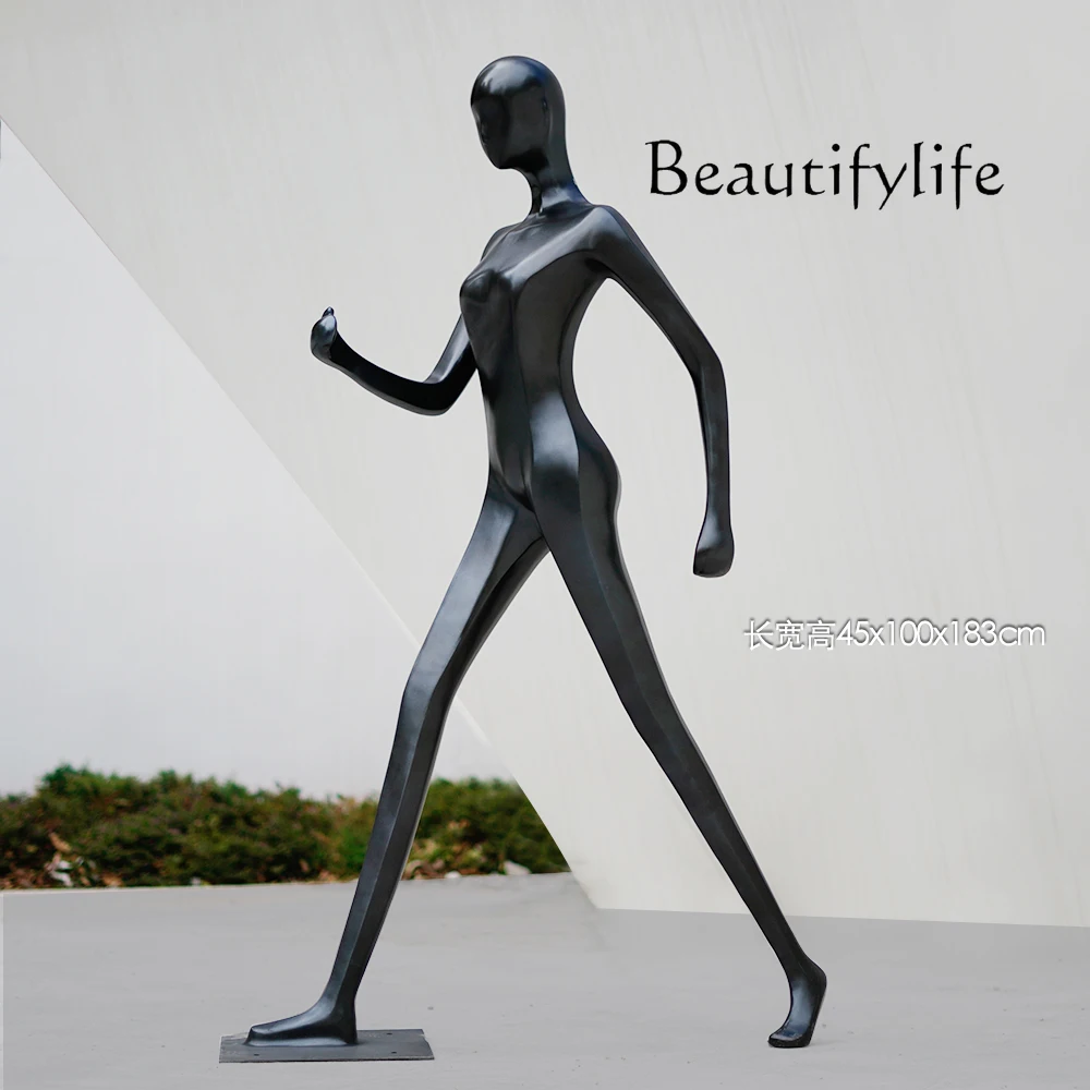 Figure sculpture floor-to-ceiling large ornament abstract hotel art sales department walk profile creative garden landscape