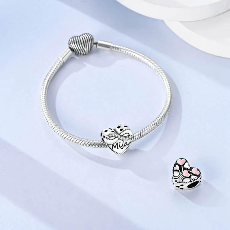 925 Sterling Silver Sweet Love String Decoration Charm Pendant Fit Original Bracelet DIY Women Fashion Anniversary Jewelry Gifts