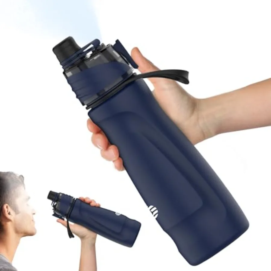 

Misting Water Bottle, 24oz Insulated Water Bottle, 2-in-1 Mist and Sip Stainl Steel Water Bottles, Sports Water Bottle for Hiki