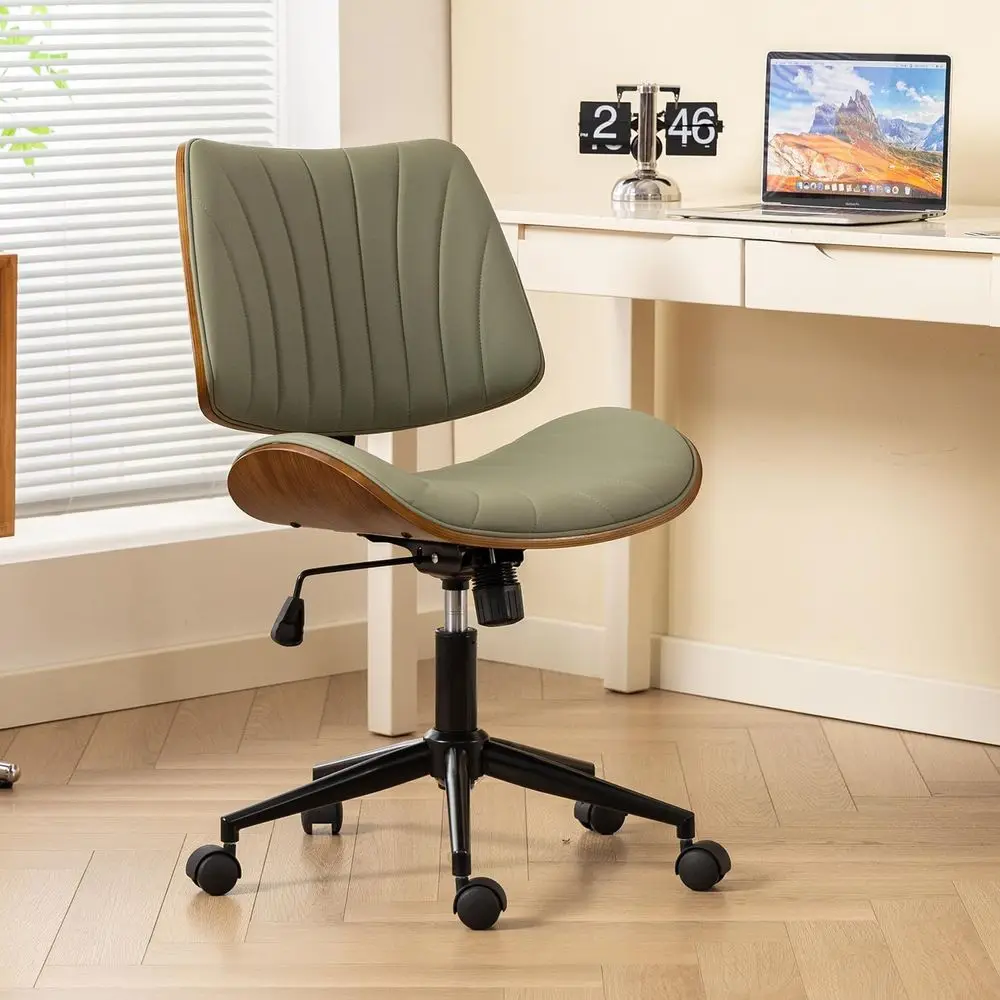 

ArmlOice Desk Chair,Wooden Back Small Oice Desk Chair No Arms Adjustable Height ern ArmlChairs with Swivel Wheels or Small Space