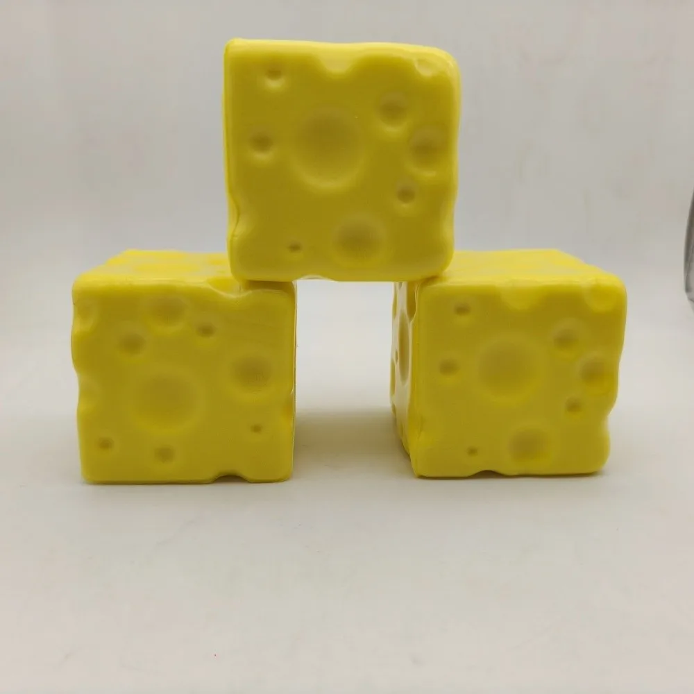 Shapeable Cheese Pinch Toy Squishy Texture Non-Bounce Cheese Cube Stress Ball Anti-Stress ASMR Sensory Stress Toy Birthday Gift