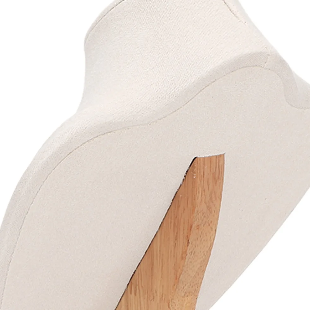 Scratch Proof Leather Bust Holder 19 x 11.5 x 29cm Beige Jewelry Display Stand Jewelry Bust Display For Jewelry Shops
