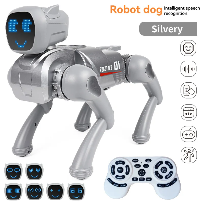 Ai Intelligent Voice Command Control Simulation Mechanical Dog Mobile App Remote Control Programming Toys Children's Gifts