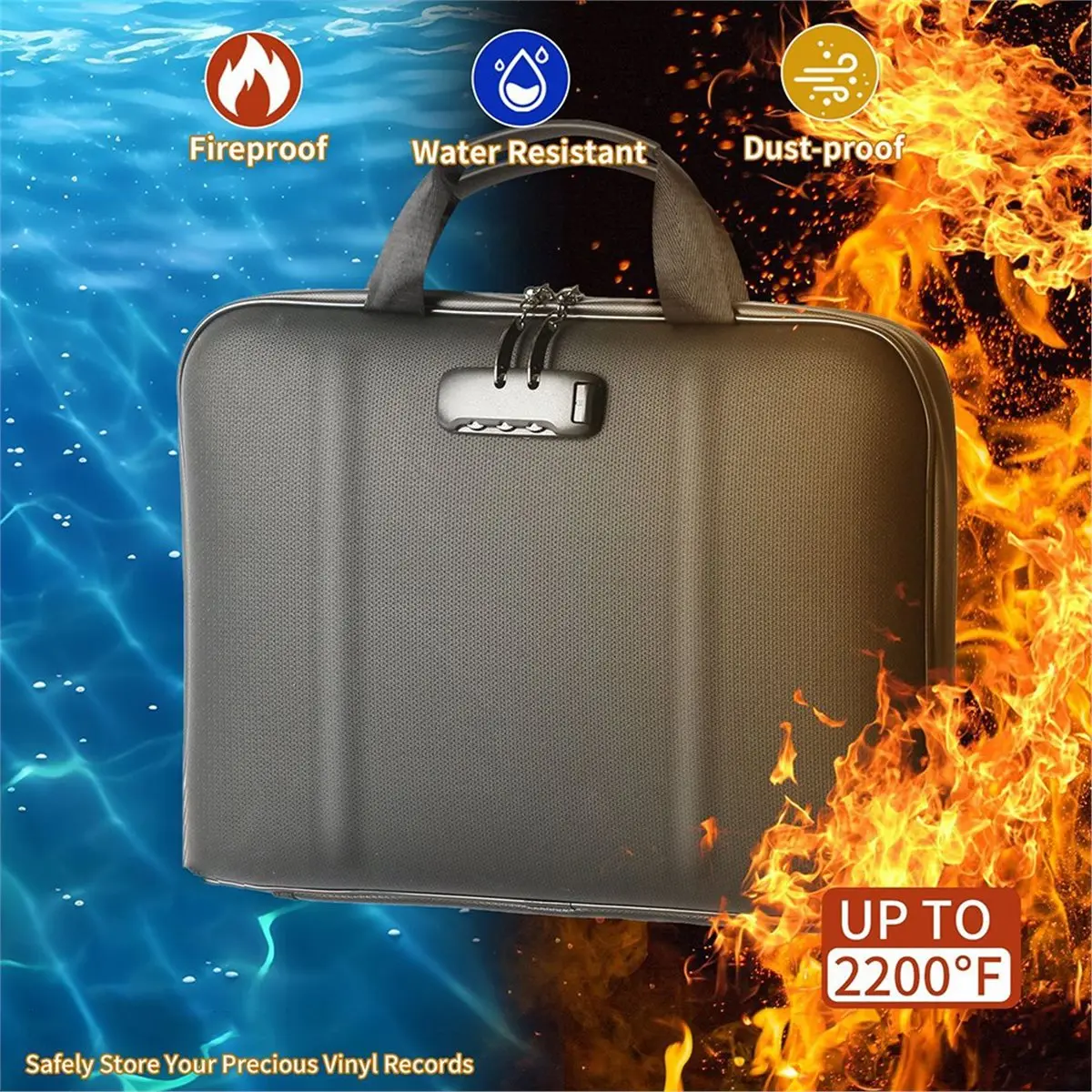 【AT48】 NEW Fireproof Document Organizer with Lock, Hard-Shell Case and Pocket Accordion File Folder for A4/Letter Files, Laptops