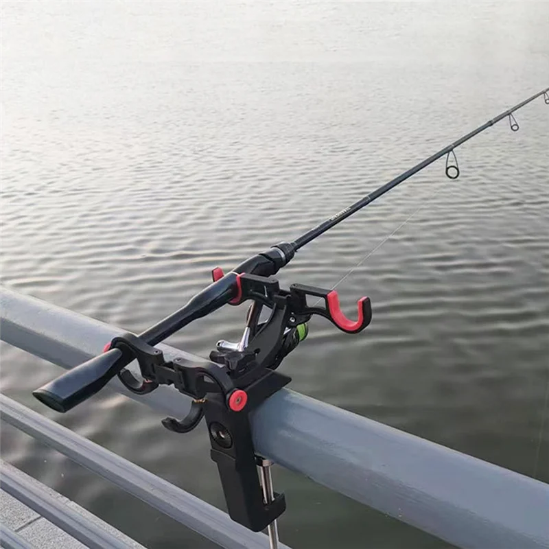 ABHS-Dual Boat Fishing Rod Holder Fishing Rod Holder Mount Support Adjustable Rod Holder Fishing Support Gear For Boat Bank Fish