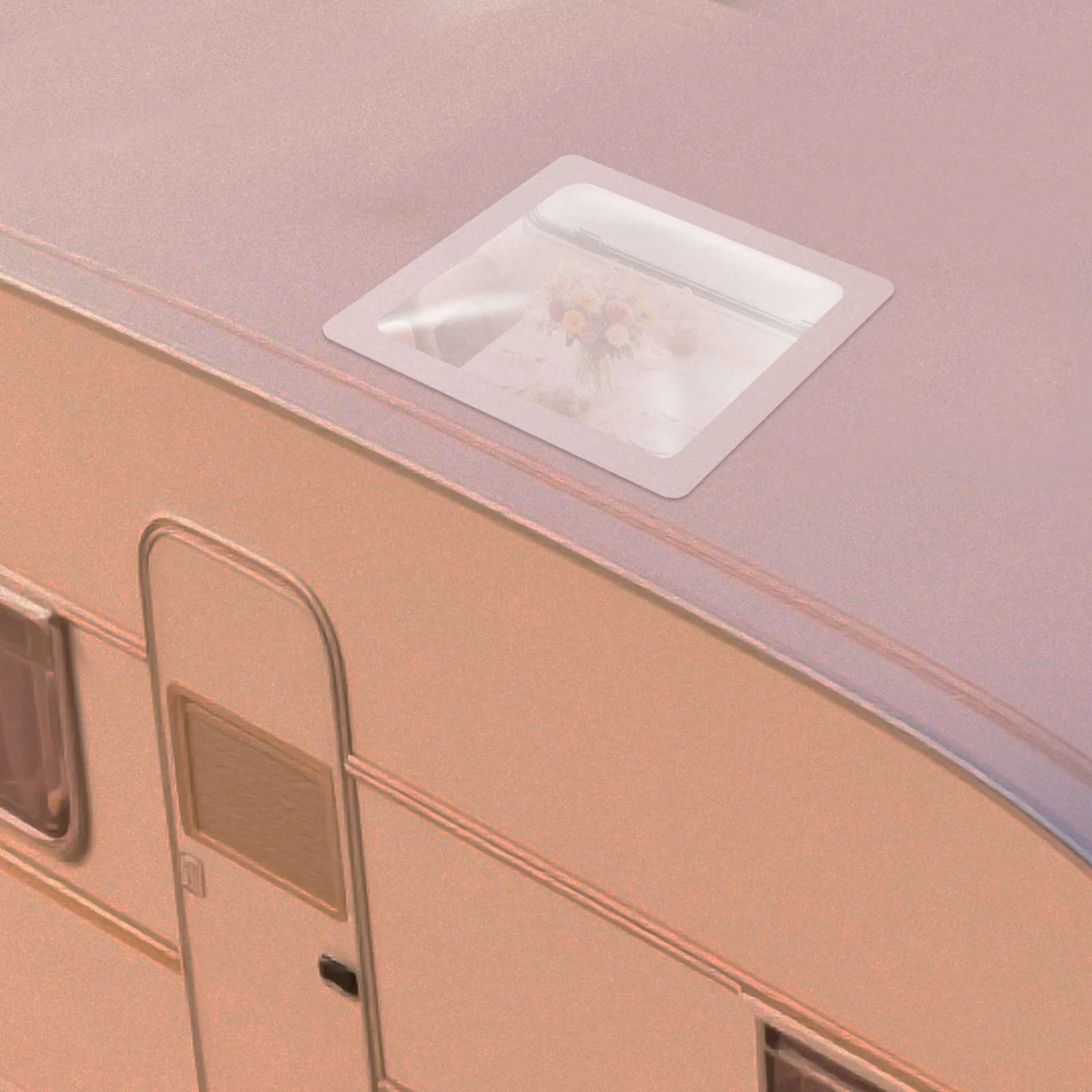 كشاف RV مقاس 26 × 26 بوصة، كوة التخييم، قبة خارجية كوة RV، مصباح RV يناسب كوة RV، للمركبات الترفيهية العالمية، المعسكر، (لون واضح)