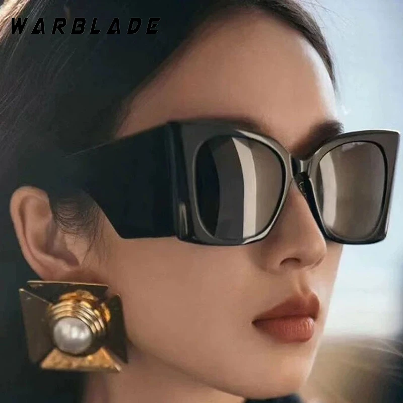 

Oversized Brand Designer Sunglasses Women Vintage Wide Leg Cat Eye Sun Glasses Male Summer Traveling Driving Shades UV400 Lentes