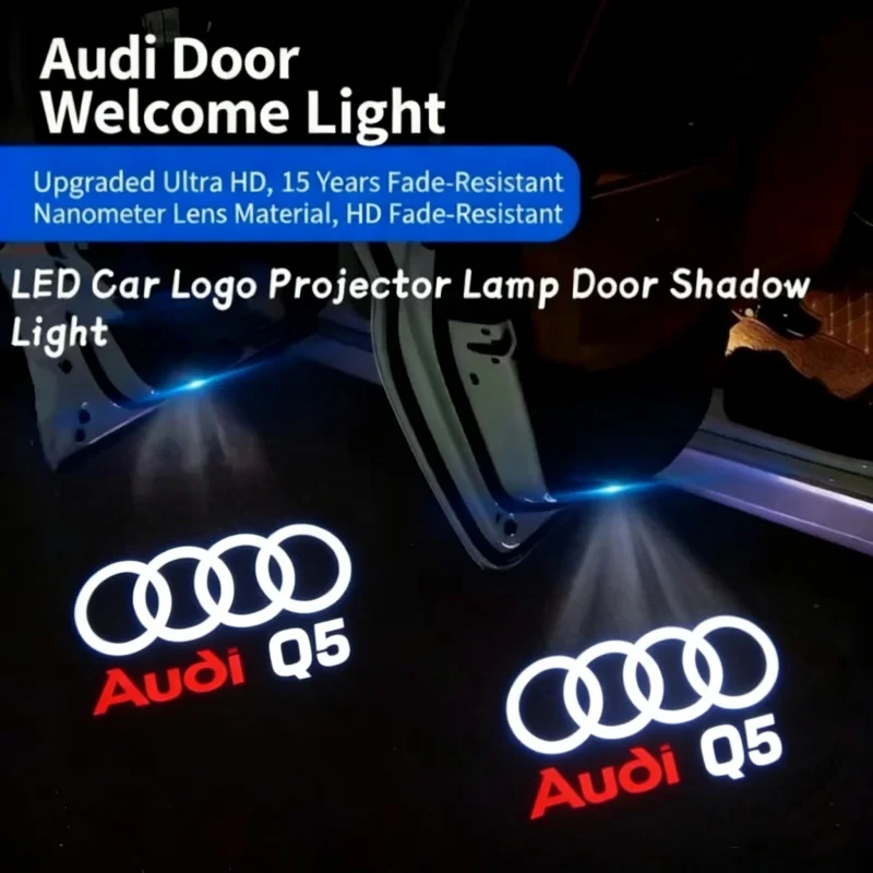 

2Pcs LED Car Door Emblem Light Welcome Lamp Laser Projector For AUDI RS3 RS4 RS5 RS6 Q8 Q7 Q5 Q3 A1 A3 A4 A5 A6 A7 A8 Quattro