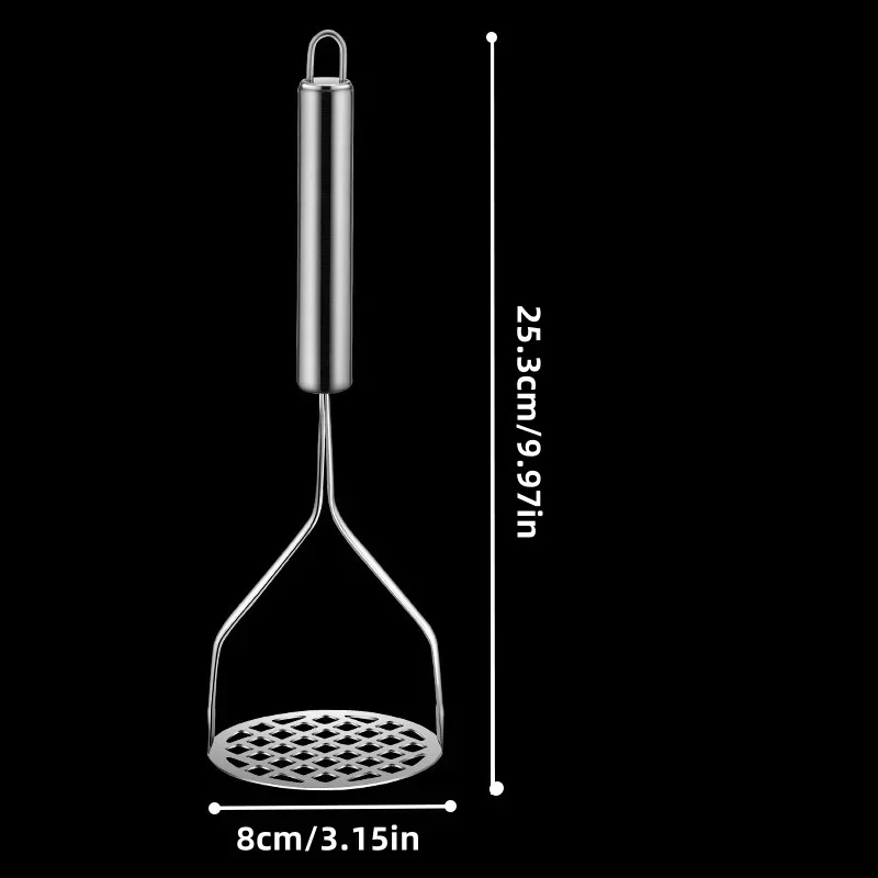 Stainless Steel Potato Masher Pumpkin Garlic Vegetable Fruit Easy Mud Press Grinder Children Food Crusher Kitchen Accessories image 6