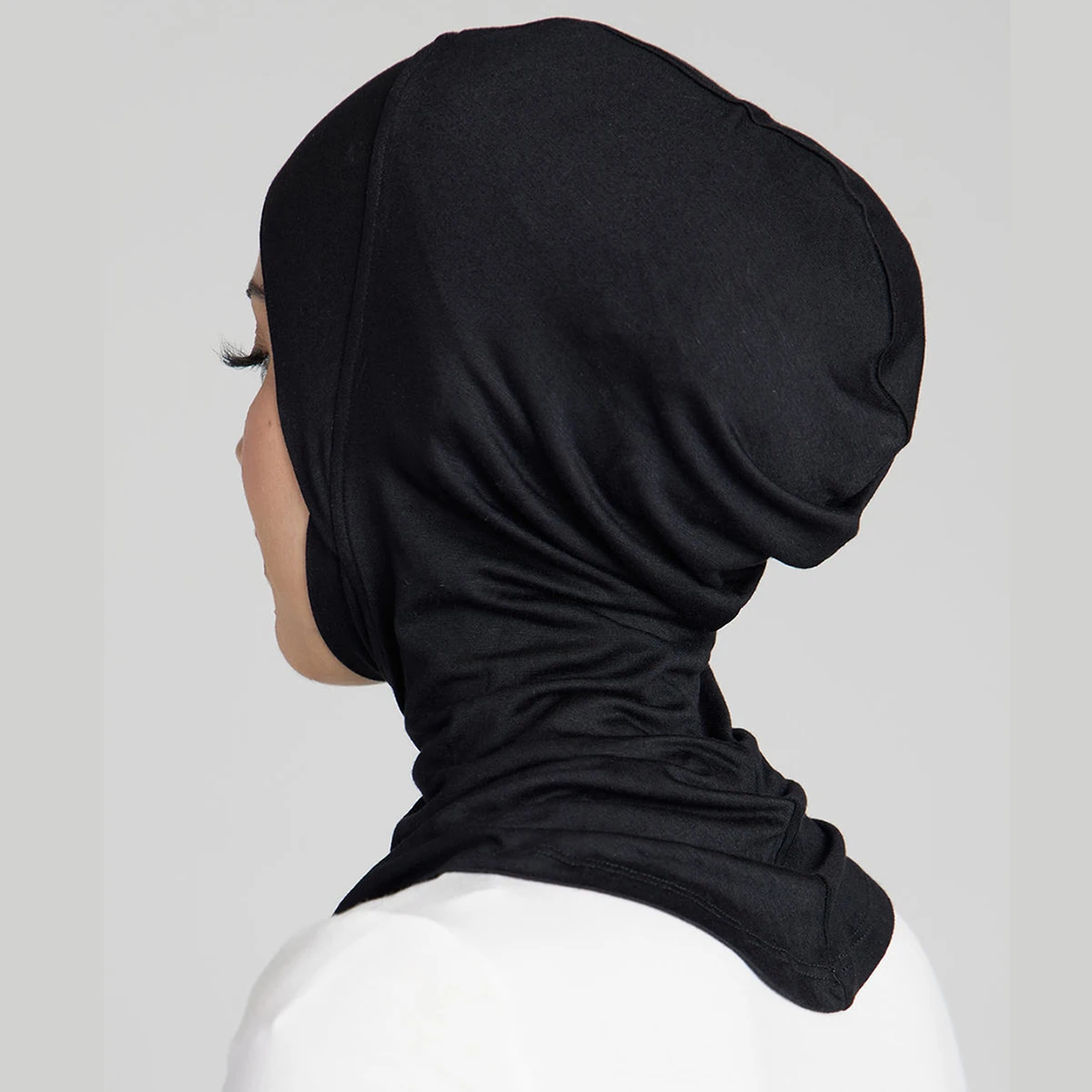 Soft Modal Headband Elastic Hijab Undercap Solid Color Bonnet Big Size Instant Cap For Women Turban Muslim Underscarf 42*38cm