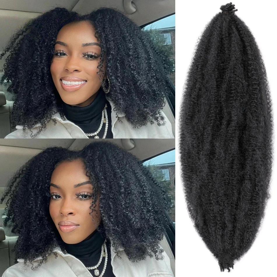 Synthetic Crochet Braid Hair Kinky Curly Braiding Hair Marley Braids Afro Twist Hair Bulk Extensions Marely Hair For Black Woman