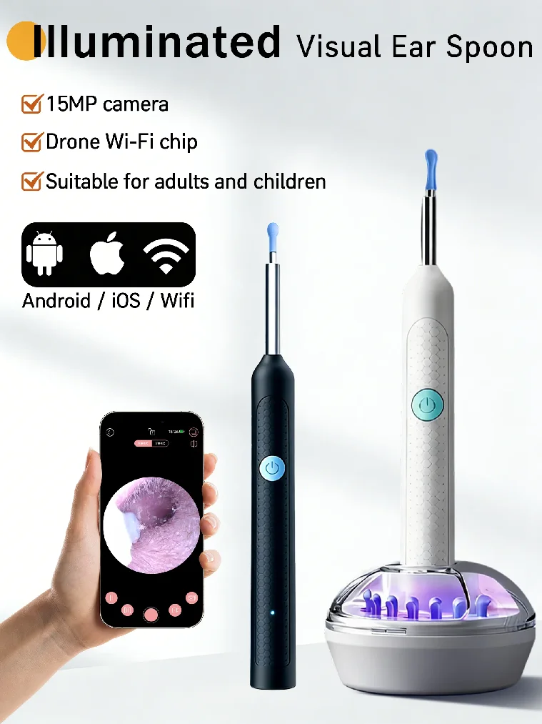 Digital otoscope,Ear Wax Cleaner Camera,endoscope camera,Safe Earwax Removal Endoscope with 15M Camera,Ear Cleaning Tools