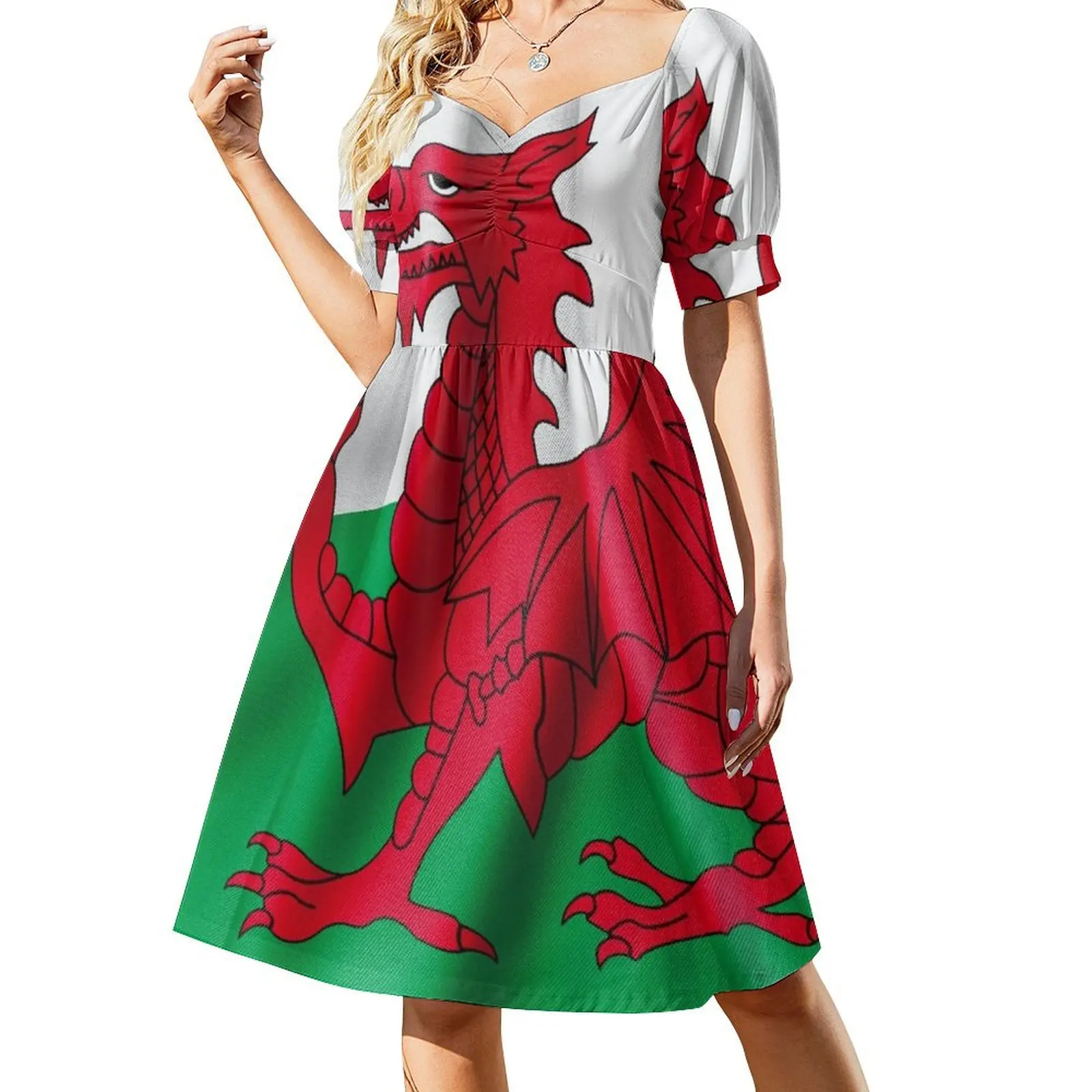 Wales Flag Short Sleeved Dress Women dresses summer Evening gown Dress