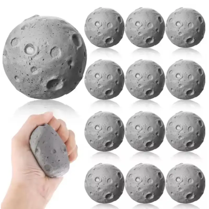 Sun Moon Rock Stress Balls For Kids Adults Hand Exerciser Solar System Soft Foam Squeeze Anxiety ADHD Fidget Toys Party Favors