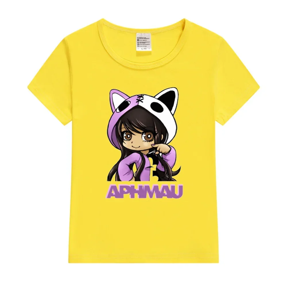 Aphmau abbigliamento per bambini Kawaii Princess girl T shirt abbigliamento per bambini Cartoon Anime Boys Girls Shirt Summer Tops tee