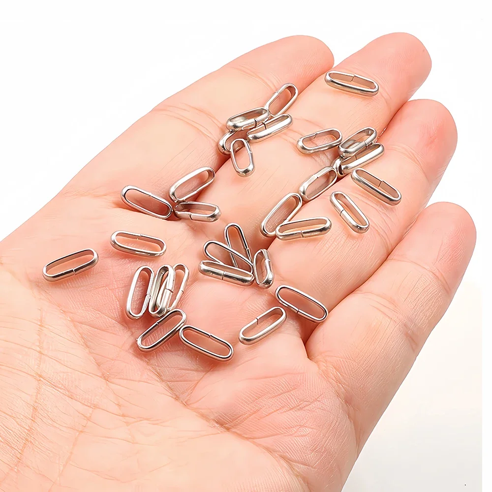 30-50pcs Stainless Steel Oval Link Rings Connectors Jump Ring for DIY Bracelet Necklace Keychain Jewelry Making Accessories