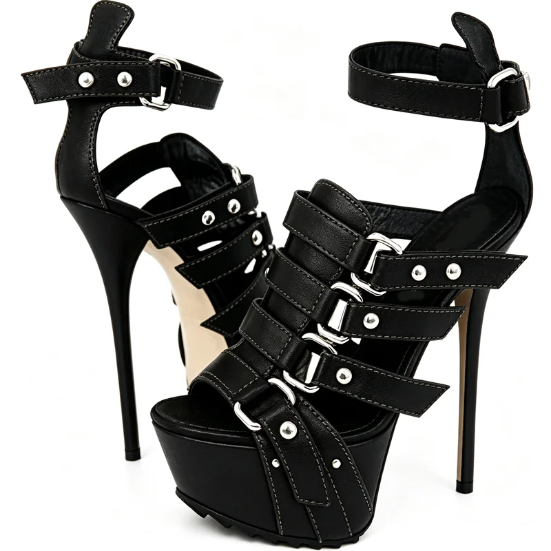 Plaftorm Metal Rivet Buckle St - Women'S Shoes Peep Toe review and price