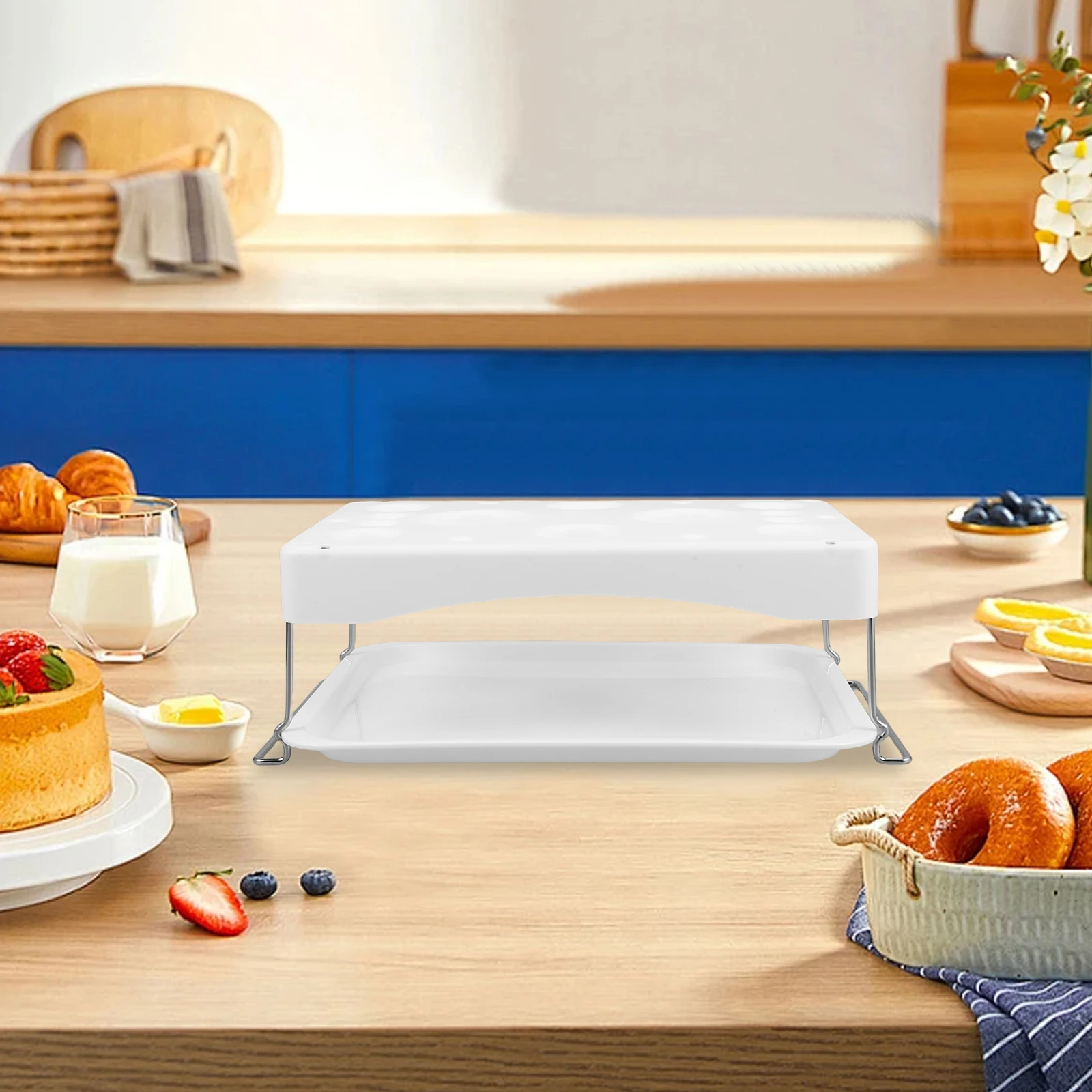 

Versatile Piping Bag Nozzle Display Stand With Drip Free Tray Cream Cake Flower Holder For Baking Kitchen Storage Organizer