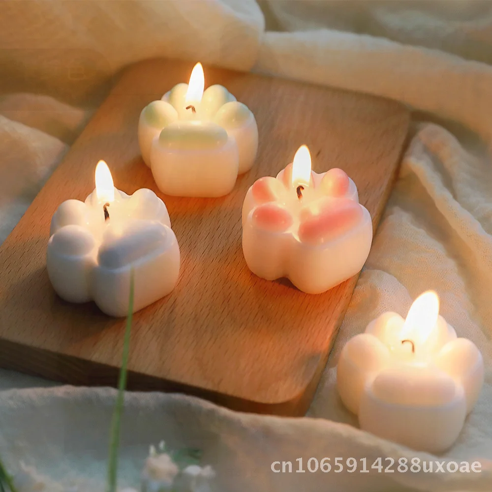 

Custom Handmade Cute Cat Claw Aromatherapy Candle Soy Mixed Wax Home Decoration Photo Props Fragrance Ornaments Birthday Gift