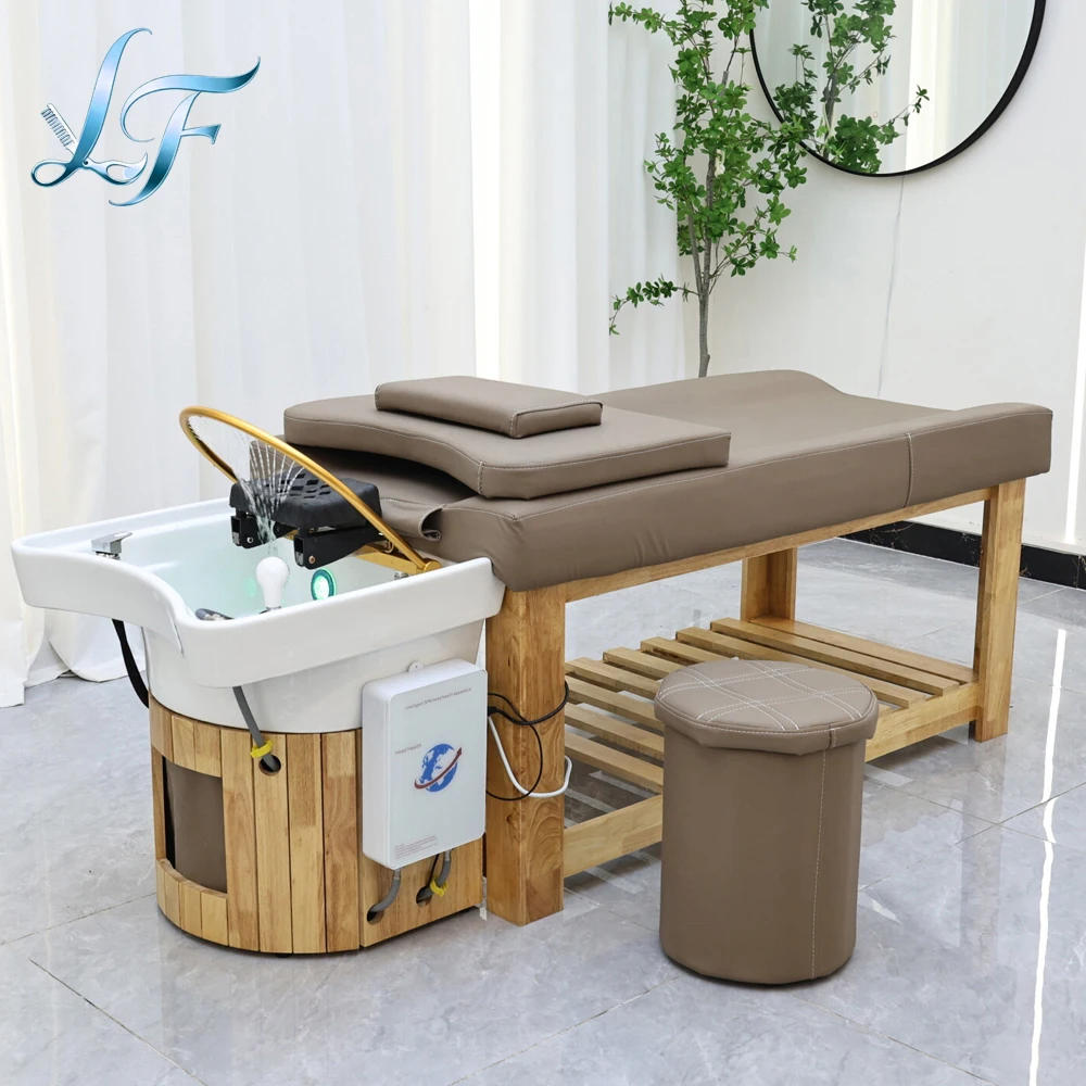 Massage Table Massage Bed Shampoo Beds Head Spa Salon Furniture Hair Washing Equipment Beauty Care Bed Sofa Cushion Durable 4