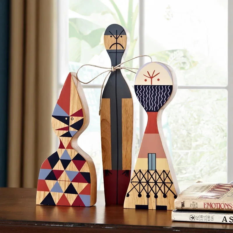 مجموعة تماثيل زاوية الكتب الخشبية ، نماذج الأفكار التجريدية ، ديكورات المنمنمات ، غرفة المعيشة ، ديكور المنزل ، عناصر سطح الطاولة ، الملحقات #5