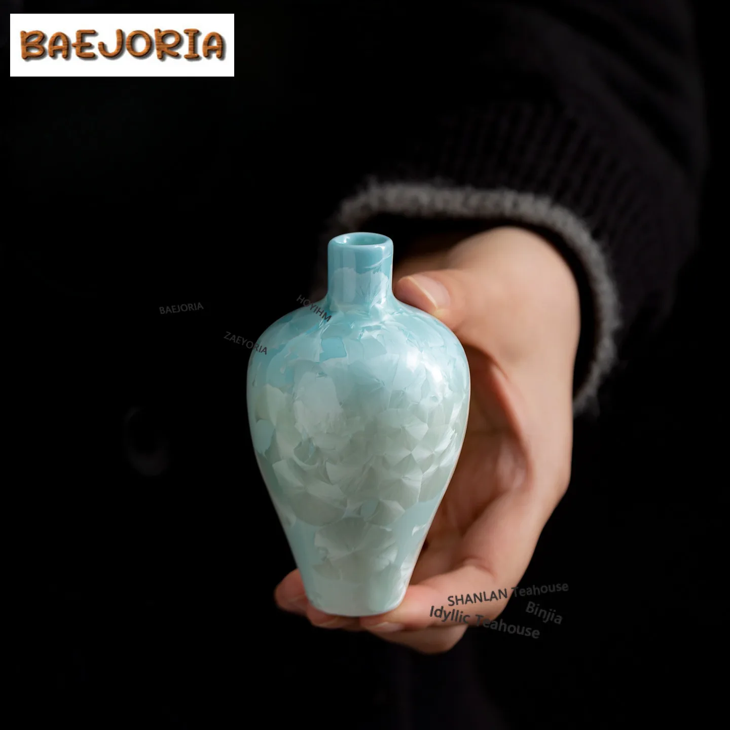 

Ваза-бутылка с кристаллической глазурью в стиле Kiln Change, в форме капли, для японских цветов, кашпо для растений, домашний цветочный горшок, настольный декор, изделие ручной работы