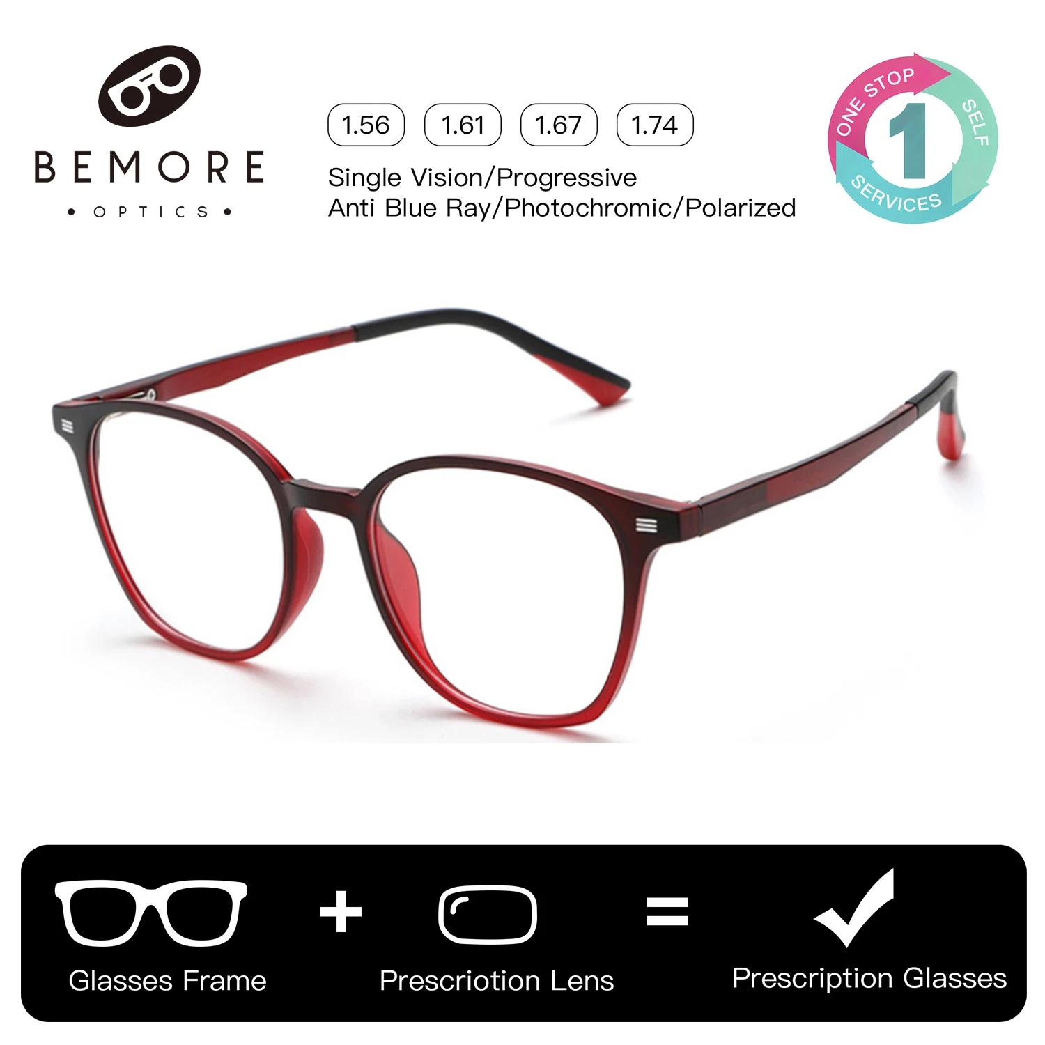 

BEMORE Round Acetate Clip on Prescription Glasses Women Polarized UV400 Magnetic Sun Shades Correction Optical Eyeglasses