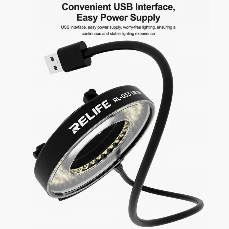 RELIFE RL-033 Ultra Intelligent Partition Control Microscope Light Source Tool 105 LEDs USB Interface Adjustable Brightness Lamp
