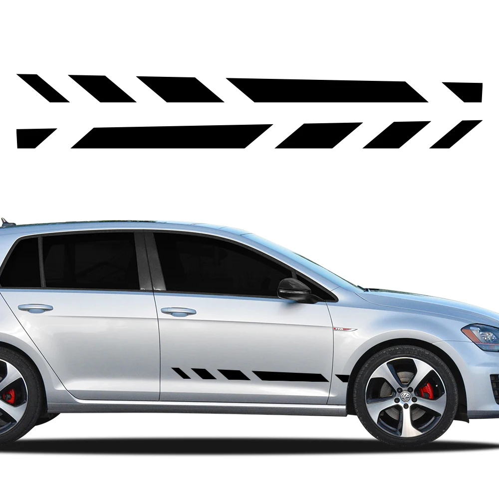 2PCS Car Door Side Stickers Vinyl Racing Style Decals For Volkswagen VW Golf 8 7 5 4 6 GTI MK8 MK7 MK5 MK6 MK4  Auto Accessories