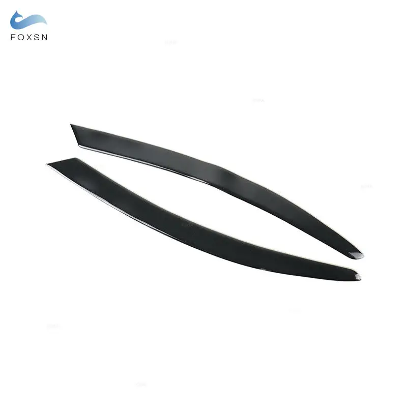 Car Front Headlight Eyebrow Trim Sticker Cover For Audi A6 C6 4F 2004 2005 2006 2007 2008 2009 Piano Black Accessories