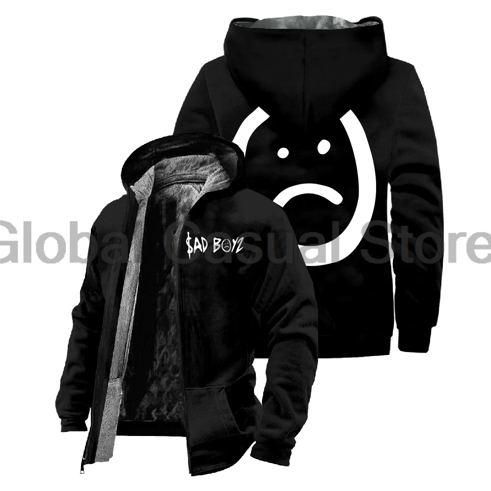 Junior H Sad Boyz Merch Zipper Hoodie Women Men Jacket Parkas Unisex Long Sleeve Streetwear Winter Coat Fashion Clothes