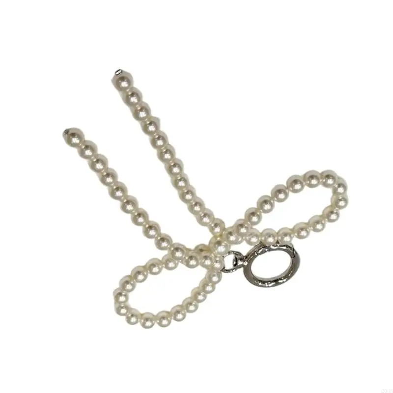 203B 수제 진주 보우 노트 키 체인 펜던트 패션 매달려 장식 가방 펜던트