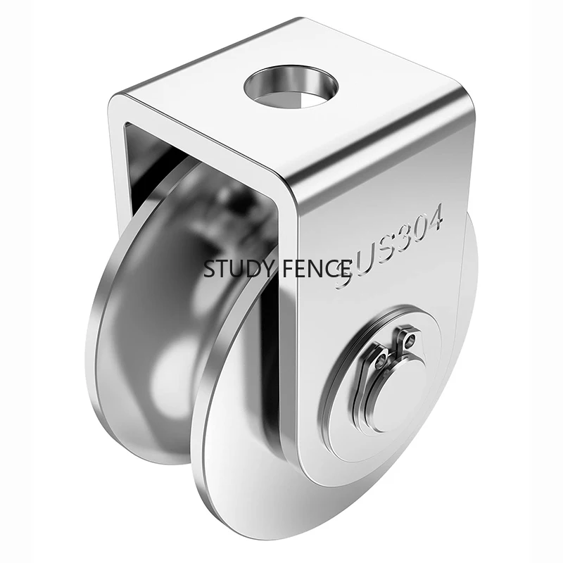 304 Stainless Steel Pulley Bearing Pulley Wire Rope Lifting Pulley U-shaped V-shaped H-groove Track Wheel Hardware Accessories