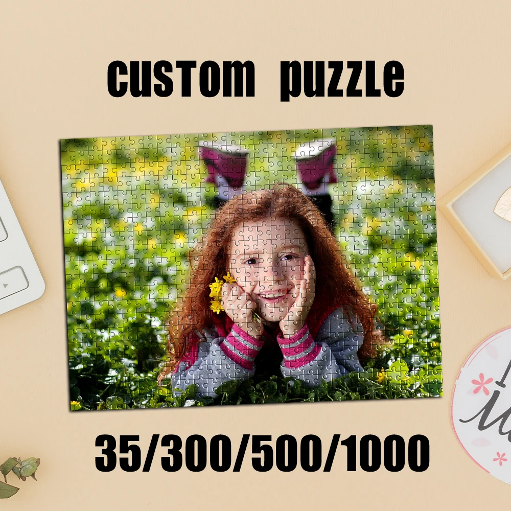 35/300/500/1000 Stück personalisiertes, individuelles Foto-Selfie-Puzzle, individuelles Puzzle für Paare, Familie, Weihnachten, Haustier