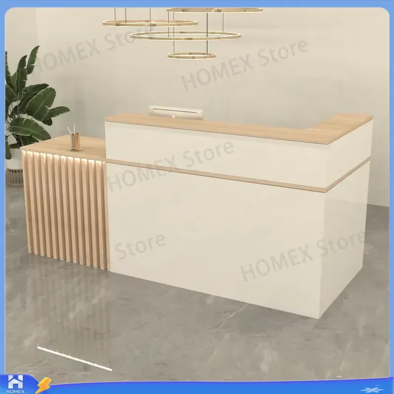 Custom Nordic Reception Desk Modern Aesthetic Office Counter Versatile Front Desk Furniture Exquisite Glamour Design for