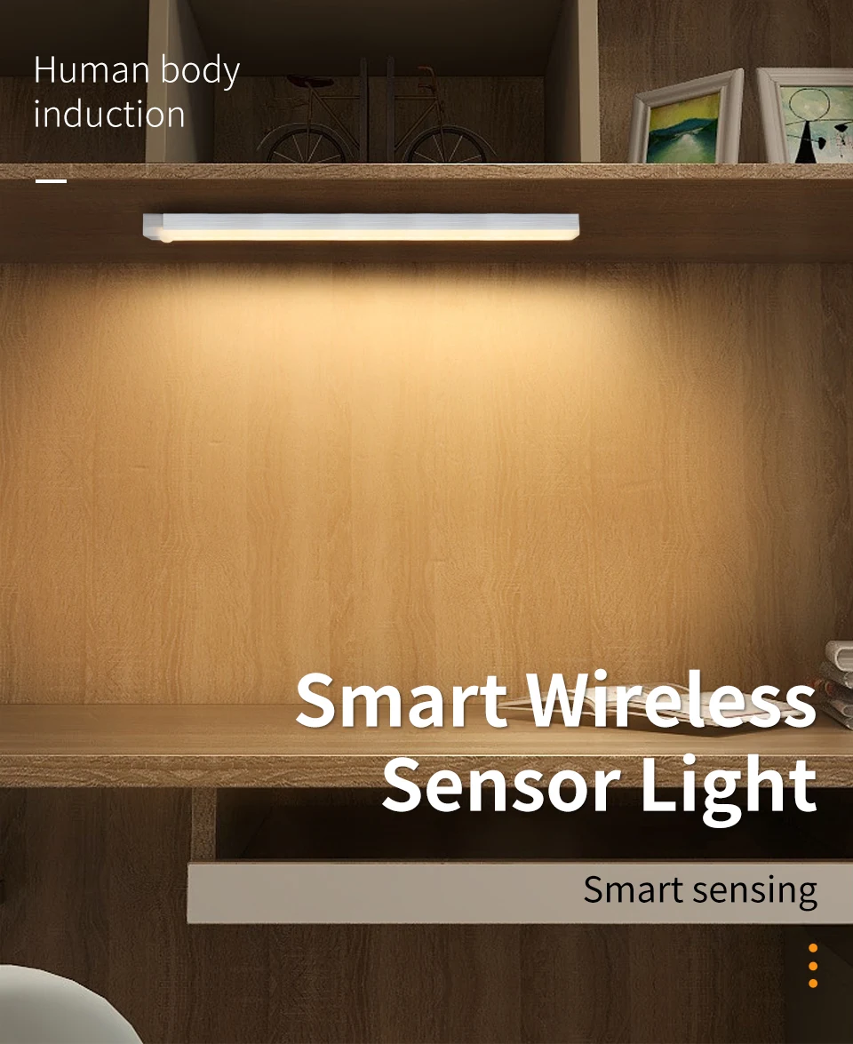 Motion Sensor Light Wireless LED Night Light Rechargeable Night Lamp Closet Cabinet Wardrobe Lamp Kitchen Staircase Backlight
